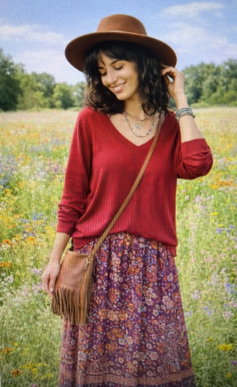 Talbots Womans petite large red Sweater cottagecore grannycore classic